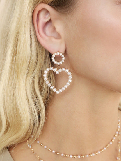 Loving Pearl Heart Earrings - Pearl | Ettika