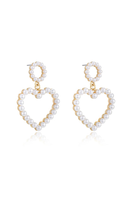 Loving Pearl Heart Earrings - Pearl | Ettika