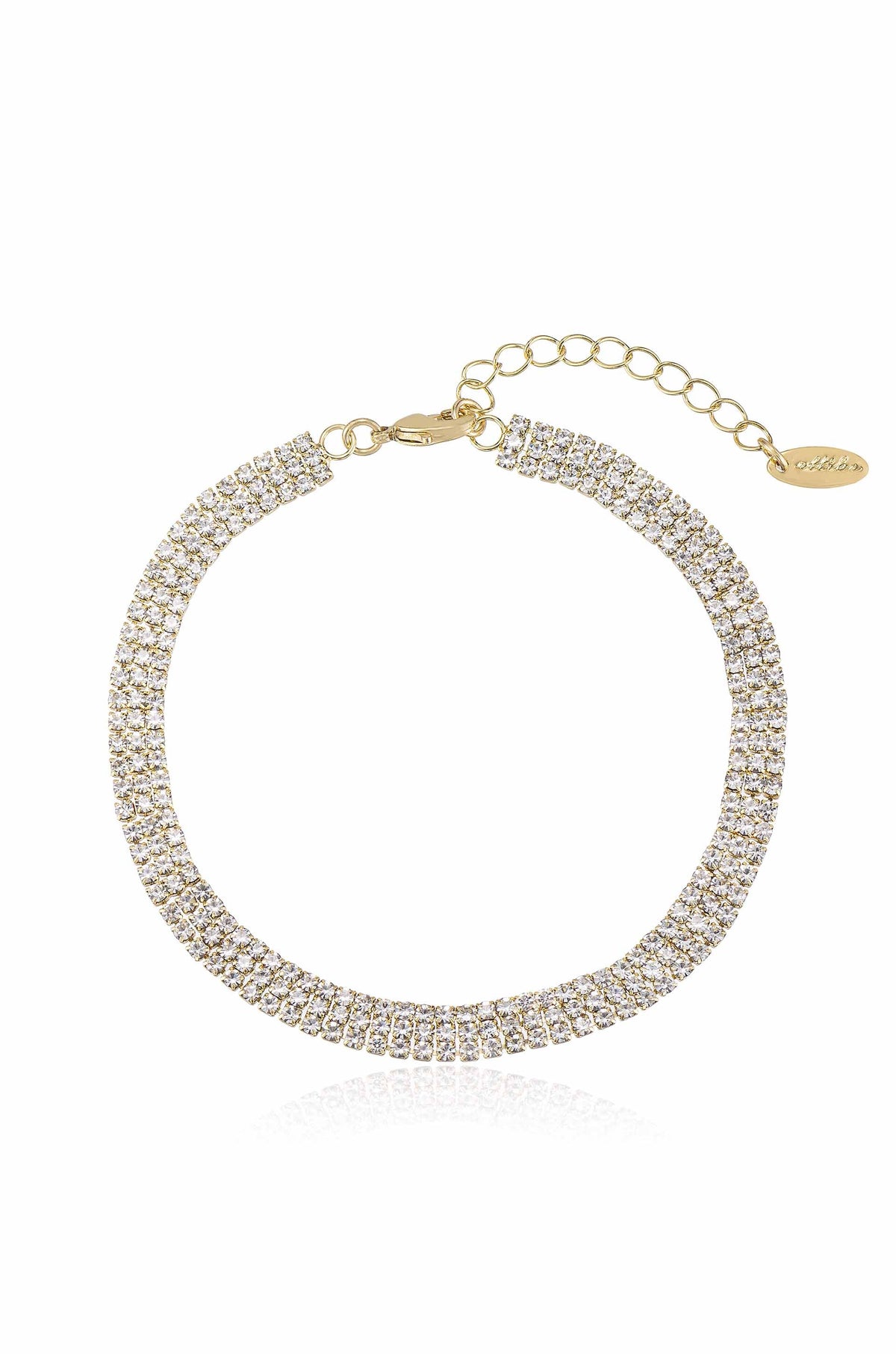 Unexpected Sparkle Anklet - Clear Crystal with 18k Gold Plating | Ettika