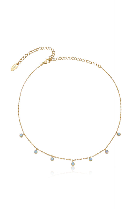 Fine Tune Blue Opal Necklace - Blue Opal with 18k Gold Plating | Ettika