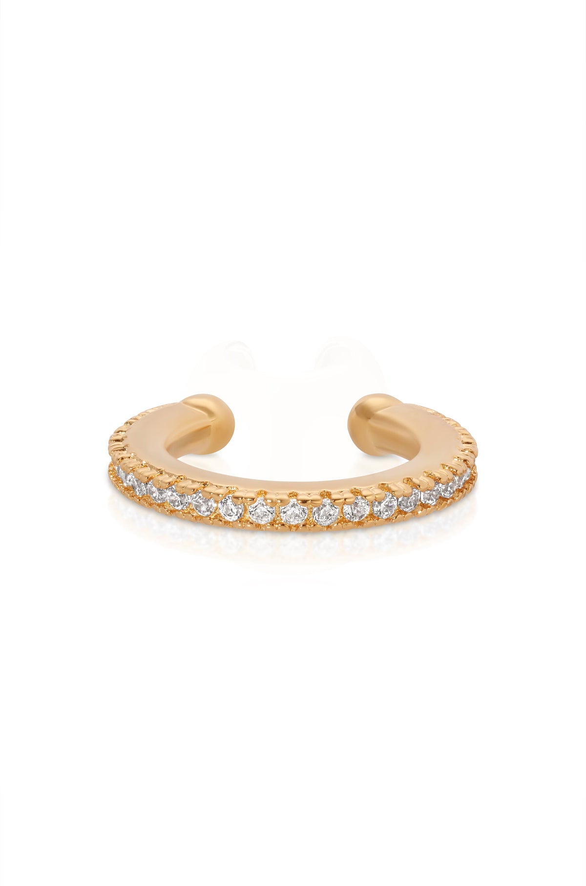 Mini Sparkler Crystal Ear Cuff - Clear Crystal with 18k Gold Plating | Ettika