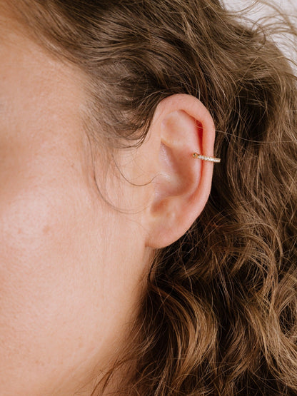 Mini Sparkler Crystal Ear Cuff - Clear Crystal with 18k Gold Plating | Ettika