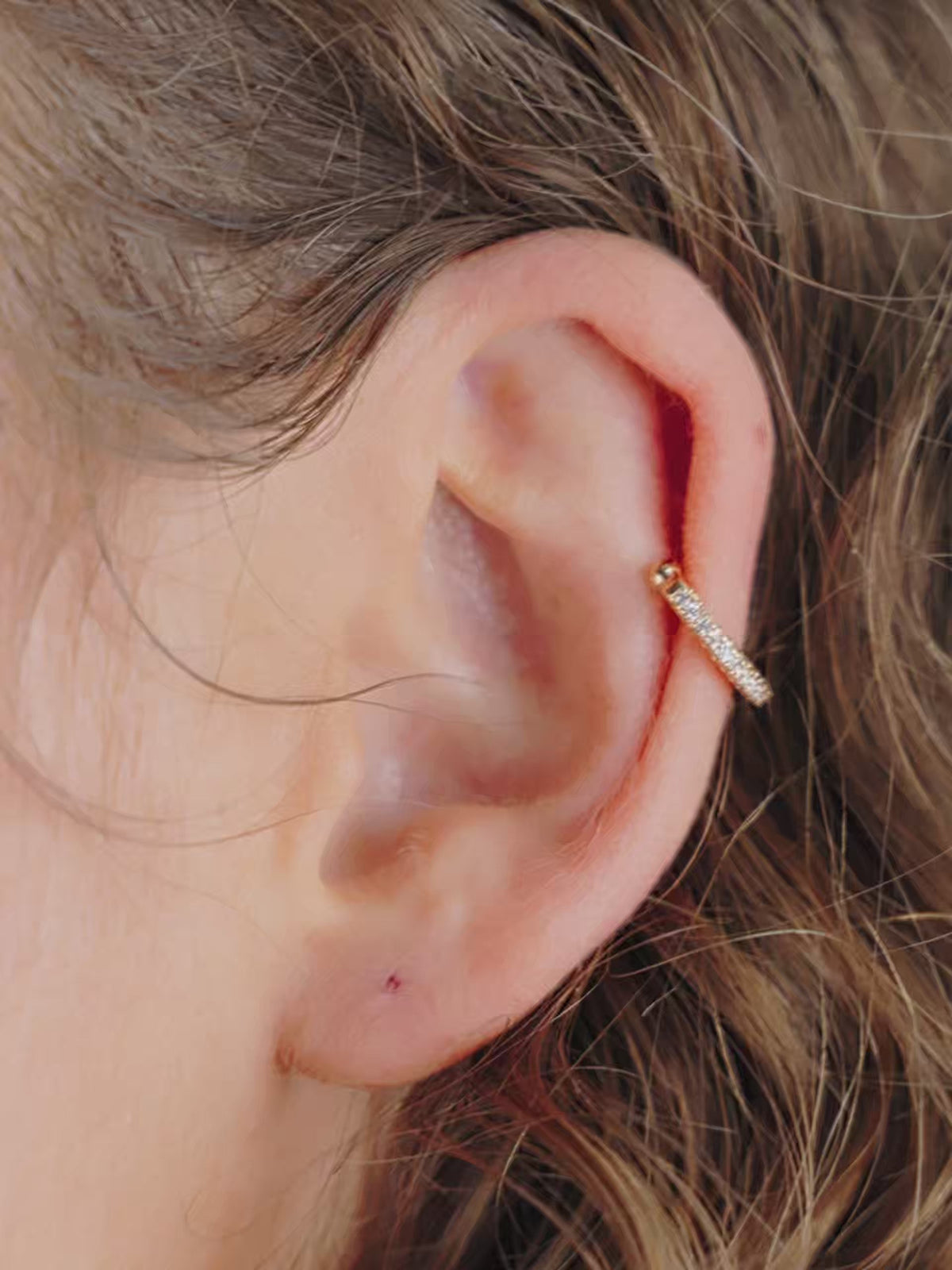 Mini Sparkler Crystal Ear Cuff - Clear Crystal with 18k Gold Plating | Ettika