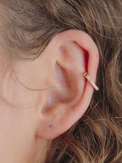 Mini Sparkler Crystal Ear Cuff - Clear Crystal with 18k Gold Plating | Ettika