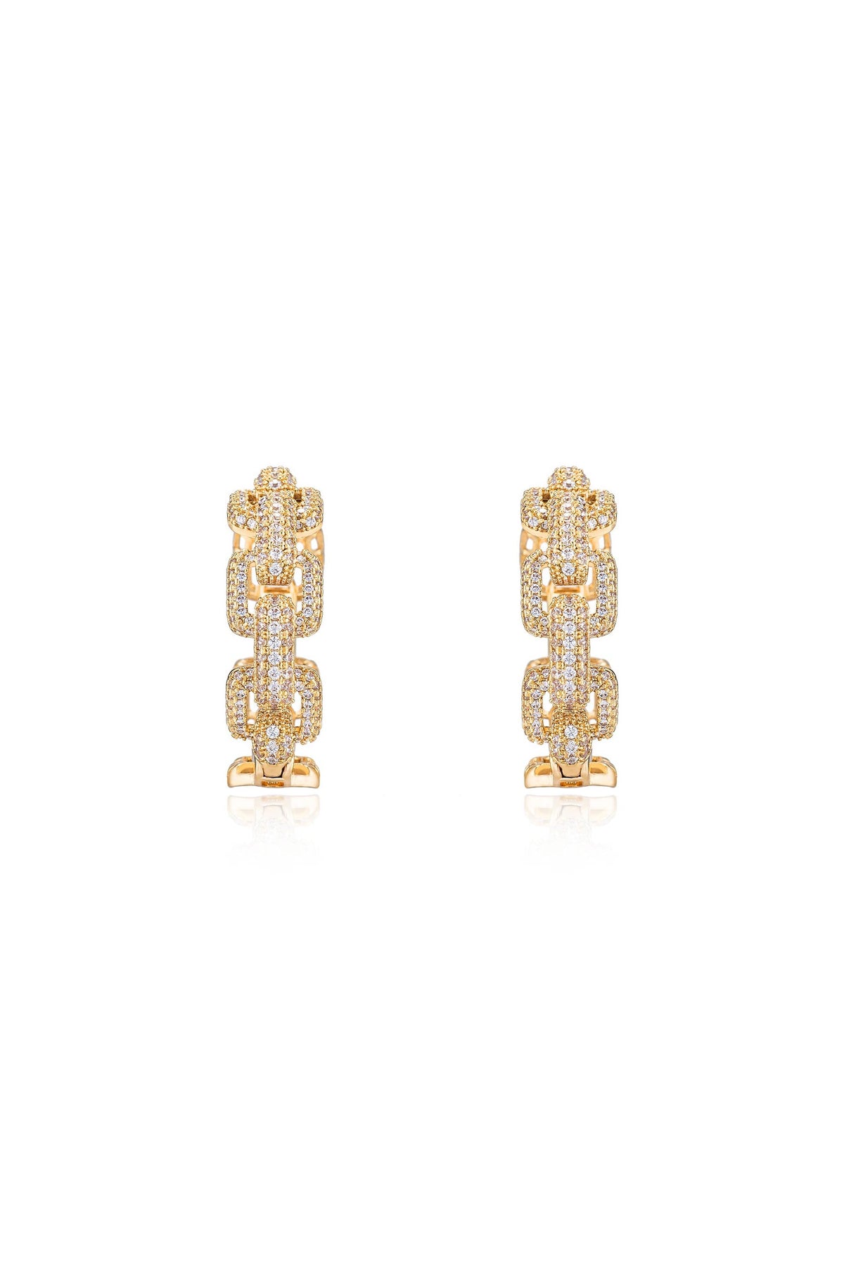 Crystal Chain Link Hoops - 18k Gold Plated | Ettika