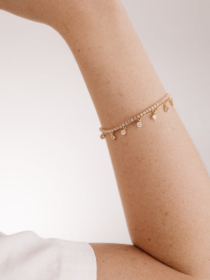 Crystal Droplet Chain Bracelet Set - Clear Crystal with 18k Gold Plating | Ettika