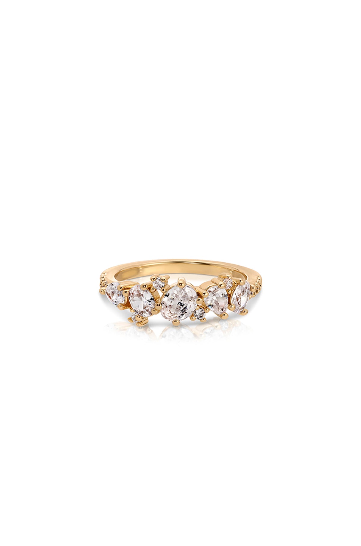 Statement Crystal Cluster Ring - Clear Crystals | Ettika