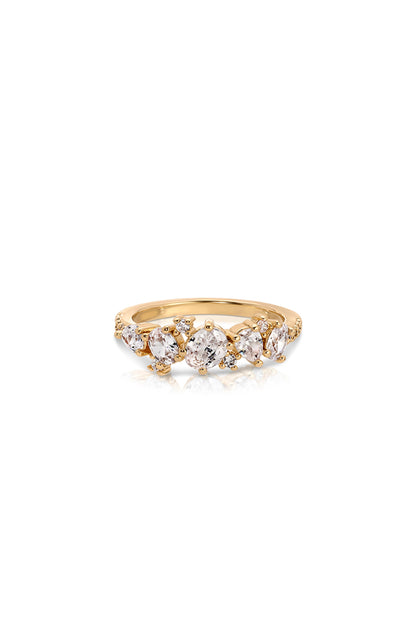 Statement Crystal Cluster Ring - Clear Crystals | Ettika