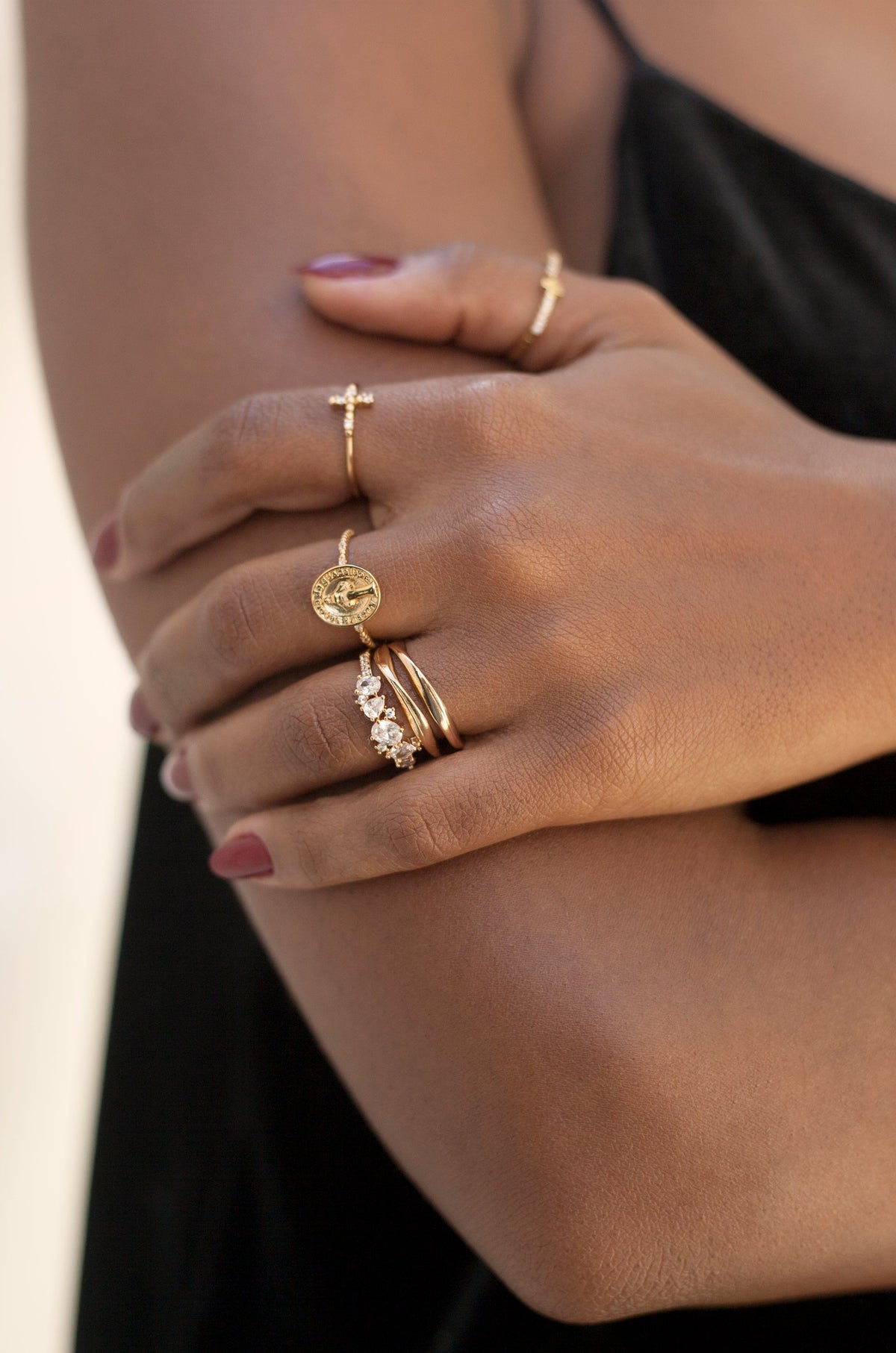 Statement Crystal Cluster Ring - Clear Crystals | Ettika