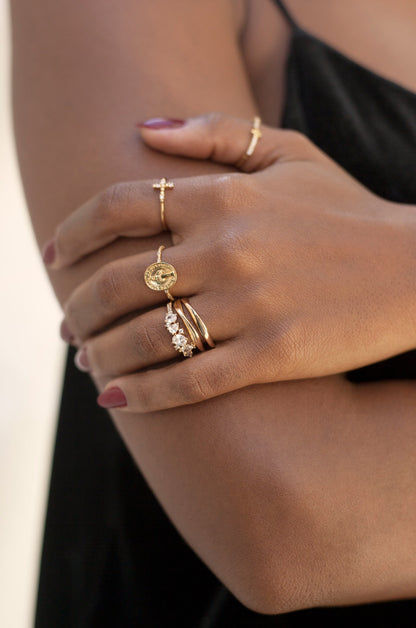 Statement Crystal Cluster Ring - Clear Crystals | Ettika