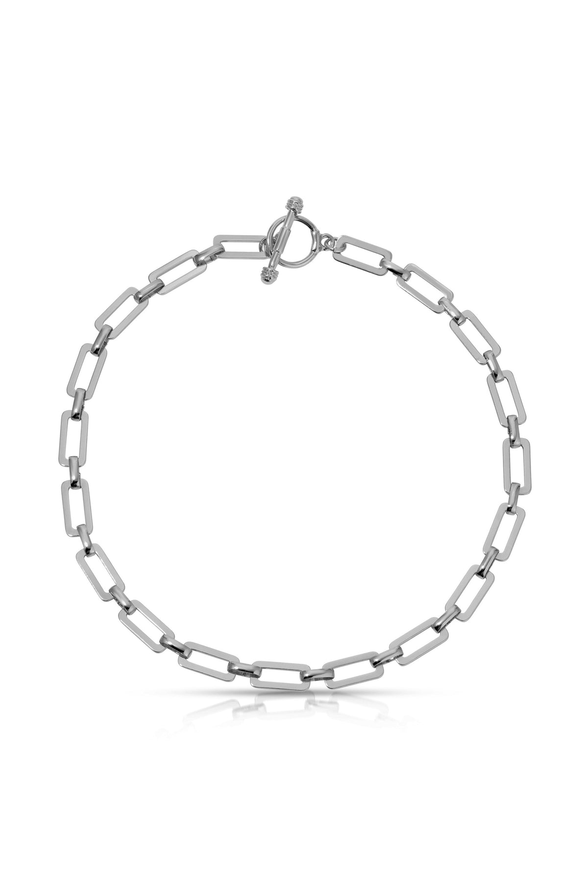 Golden Flat Rectangle Chain Necklace - 18k Gold Plated | Ettika