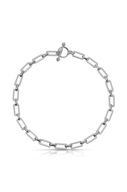 Golden Flat Rectangle Chain Necklace - 18k Gold Plated | Ettika