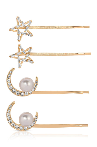 Spell Casting Crystal and Pearl Hair Pins - Pearl | Ettika
