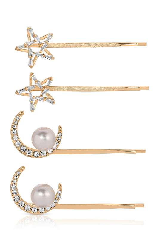 Spell Casting Crystal and Pearl Hair Pins - Pearl | Ettika