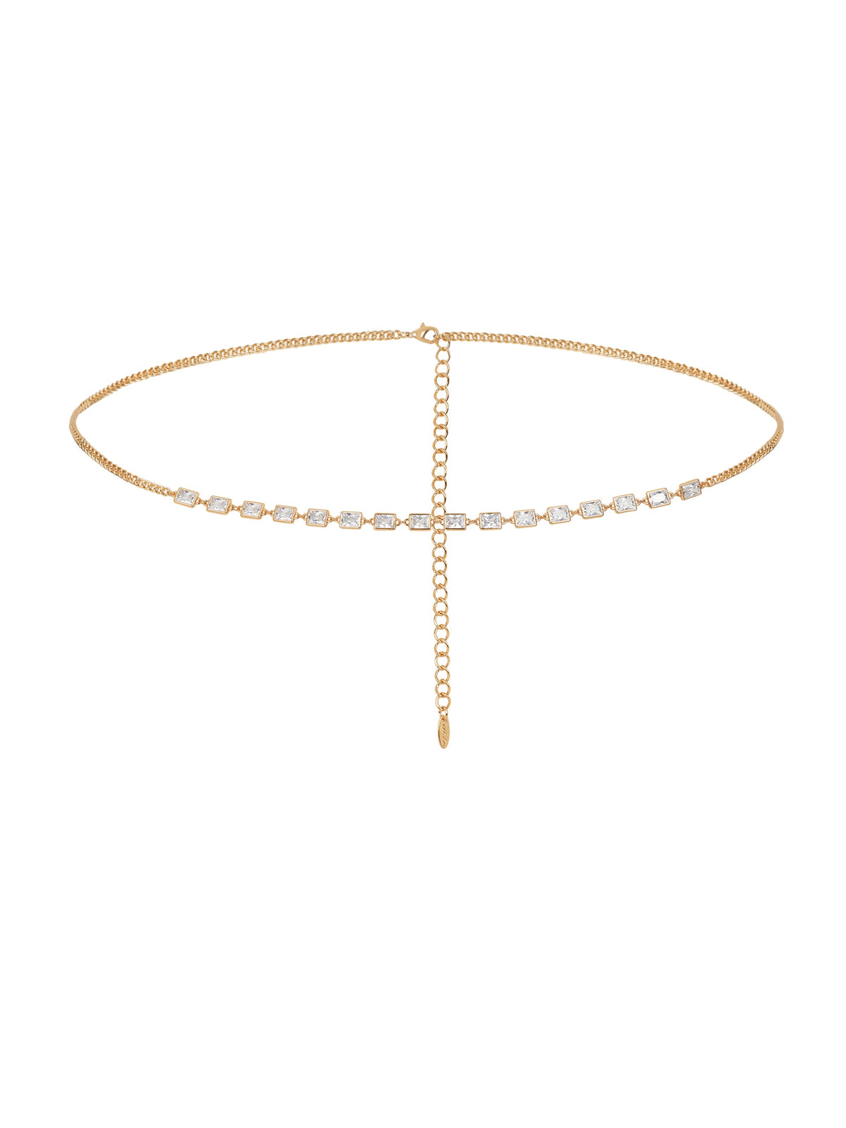 Iris Crystal and Gold Body Chain - Clear Crystals | Ettika