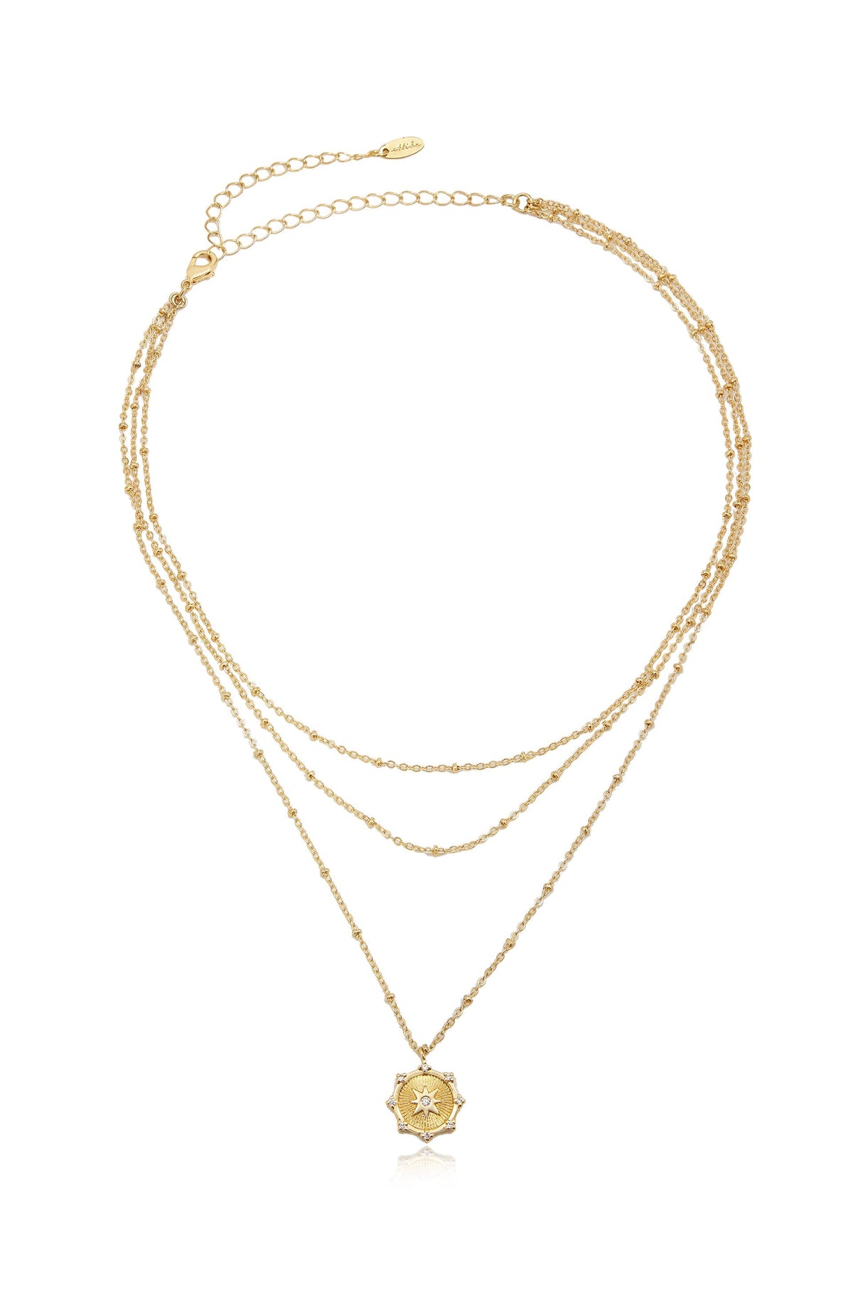 Compass Keepsake Layered Necklace - 18k Gold Plated | Ettika