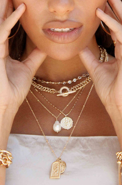 All About That Chain Crystal Necklace - 18k Gold Plated | Ettika