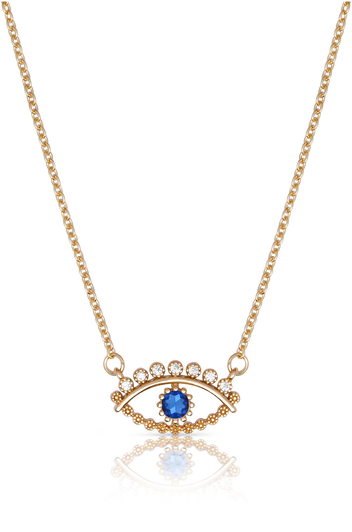All Knowing Eye Crystal Necklace - Clear Crystal with 18k Gold Plating | Ettika