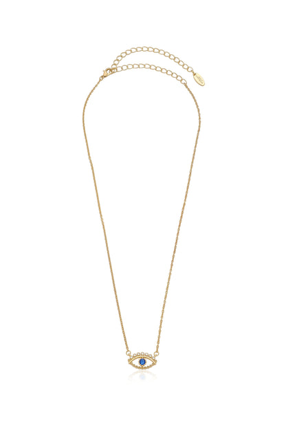 All Knowing Eye Crystal Necklace - Clear Crystal with 18k Gold Plating | Ettika