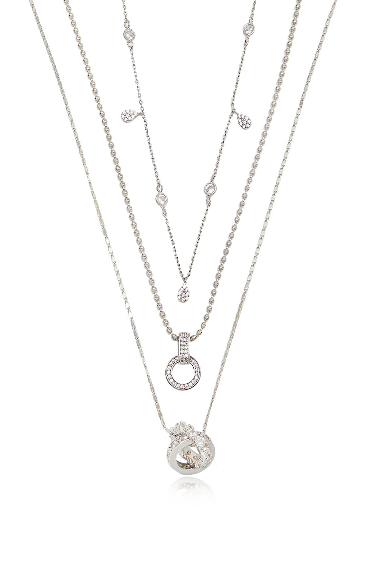 Dainty Crystal Trio Necklace Set - 18k Gold Plated | Ettika