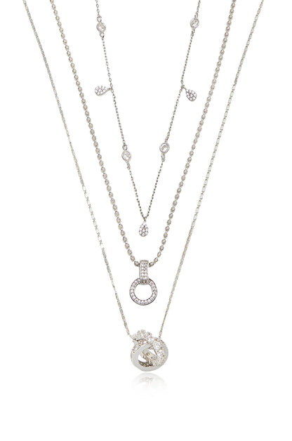 Dainty Crystal Trio Necklace Set - 18k Gold Plated | Ettika