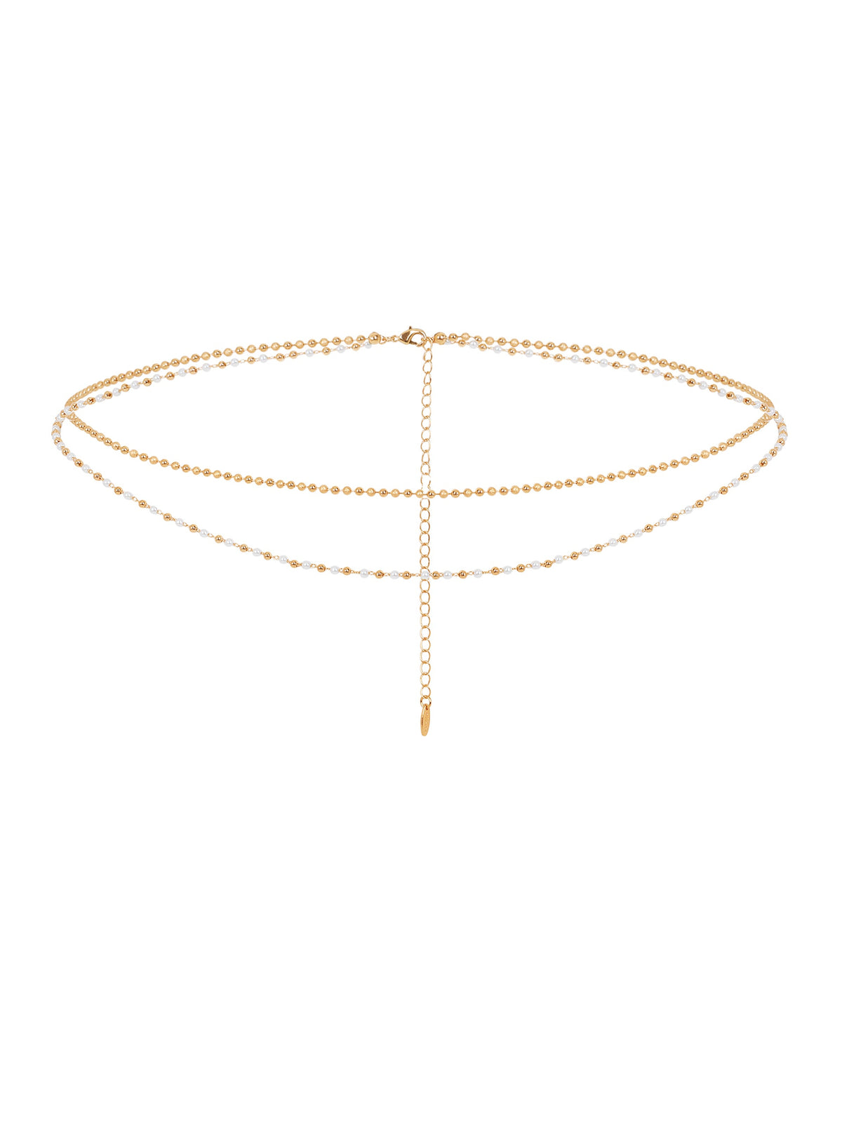 Pearl Strand Gold Body Chain - Pearl with Gold Tone | Ettika