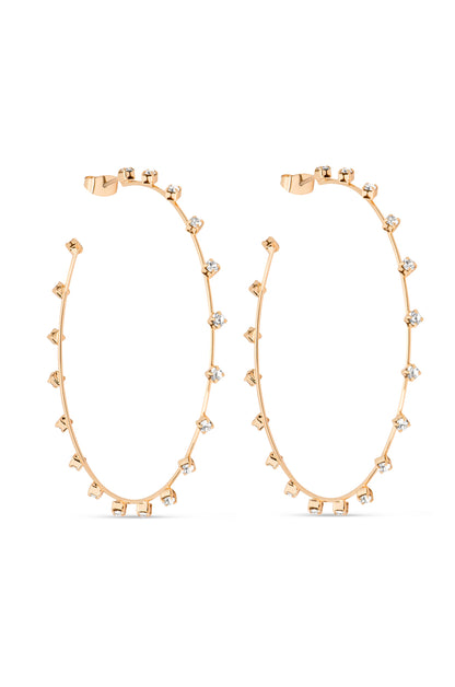 Simple Spark Crystal Hoops - Clear Crystal with 18k Gold Plating | Ettika