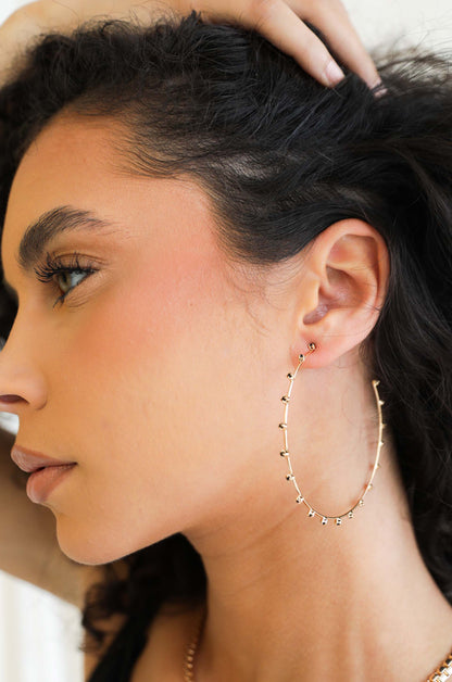 Simple Spark Crystal Hoops - Clear Crystal with 18k Gold Plating | Ettika