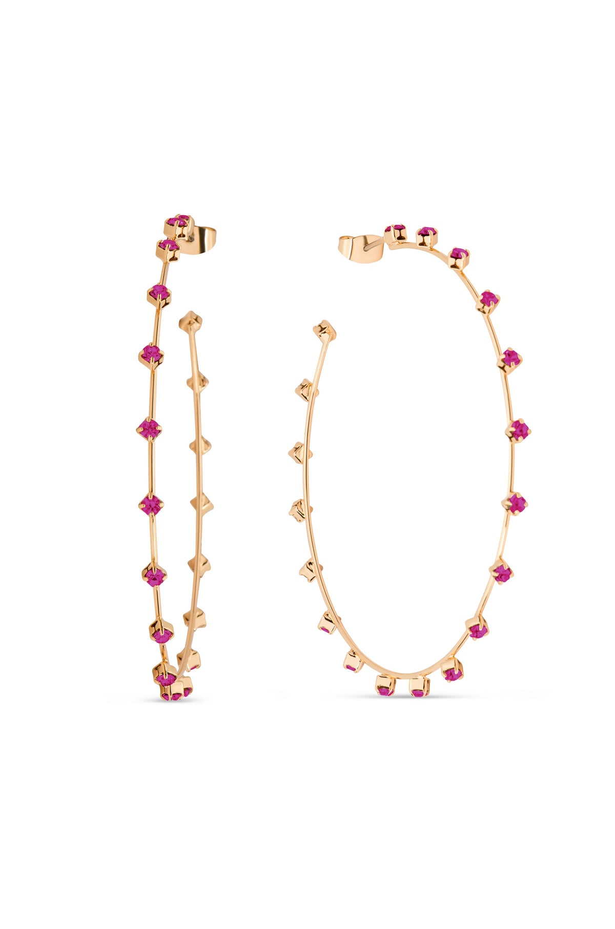 Simple Spark Crystal Hoops - Clear Crystal with 18k Gold Plating | Ettika