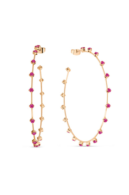 Simple Spark Crystal Hoops - Clear Crystal with 18k Gold Plating | Ettika