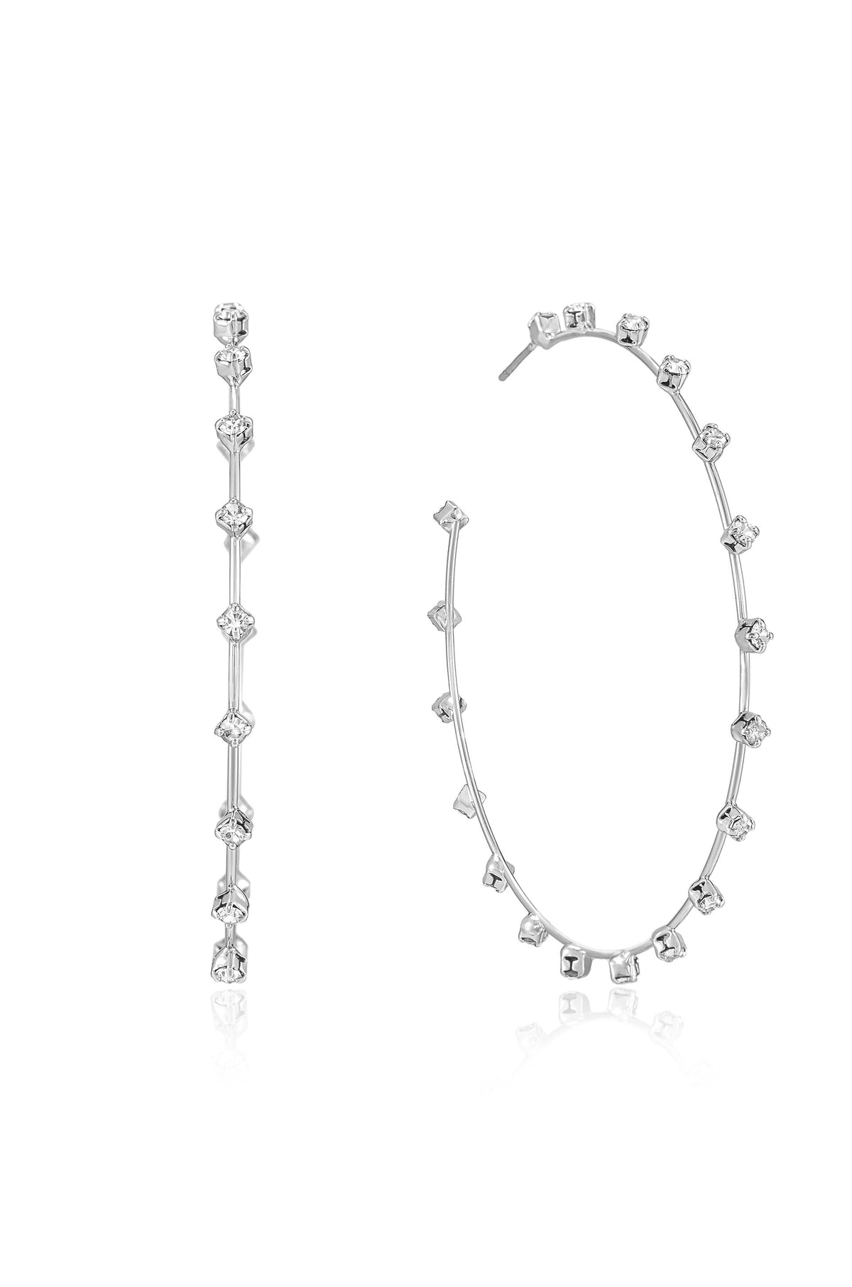 Simple Spark Crystal Hoops - Clear Crystal with 18k Gold Plating | Ettika