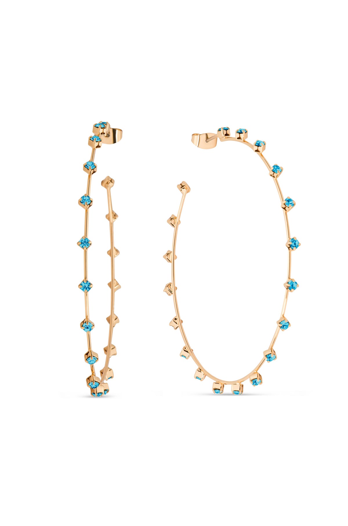 Simple Spark Crystal Hoops - Clear Crystal with 18k Gold Plating | Ettika