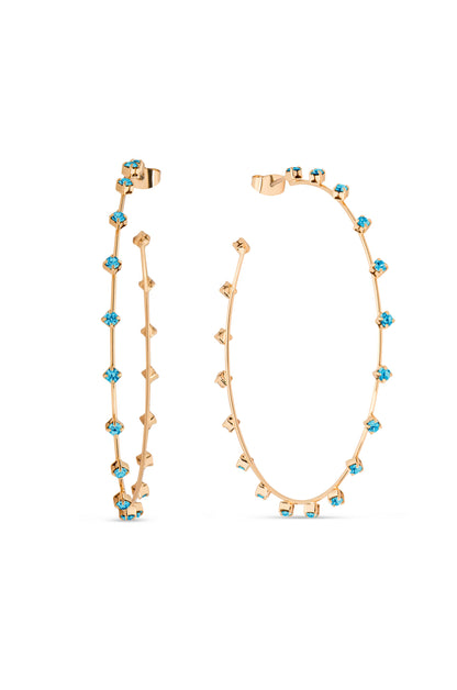 Simple Spark Crystal Hoops - Clear Crystal with 18k Gold Plating | Ettika
