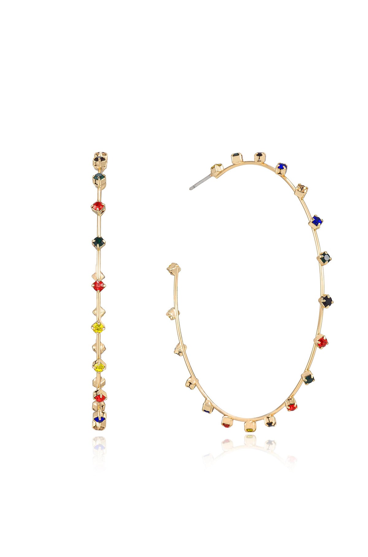 Simple Spark Crystal Hoops - Clear Crystal with 18k Gold Plating | Ettika