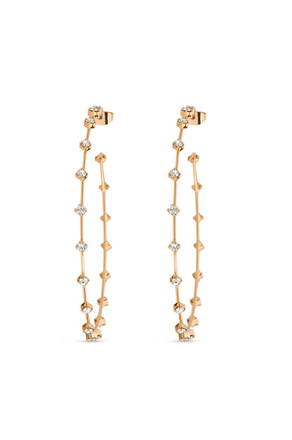 Simple Spark Crystal Hoops - Clear Crystal with 18k Gold Plating | Ettika