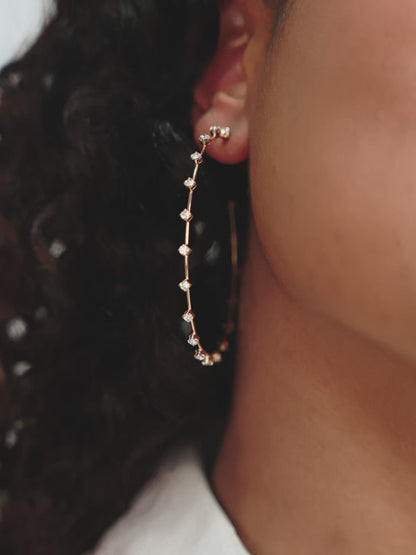 Simple Spark Crystal Hoops - Clear Crystal with 18k Gold Plating | Ettika