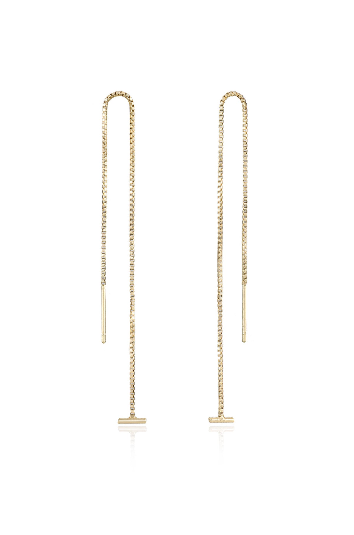 Single Chain Threader Earrings - 18k Gold Plated | Ettika