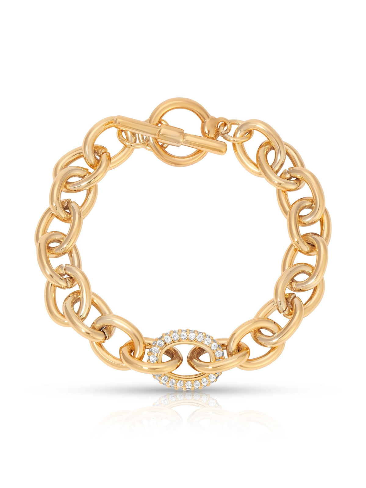 True to You Chain Bracelet - Clear Crystal with 18k Gold Plating | Ettika