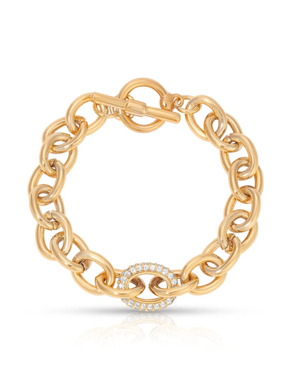 True to You Chain Bracelet - Clear Crystal with 18k Gold Plating | Ettika