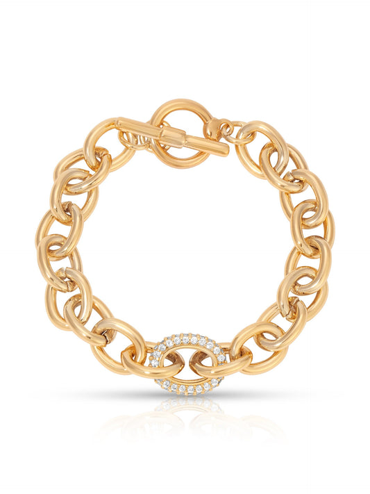 True to You Chain Bracelet - Clear Crystal with 18k Gold Plating | Ettika