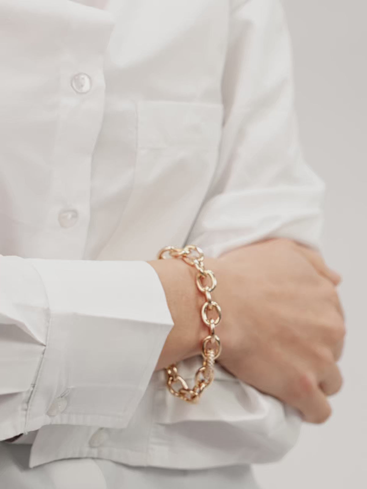True to You Chain Bracelet - Clear Crystal with 18k Gold Plating | Ettika