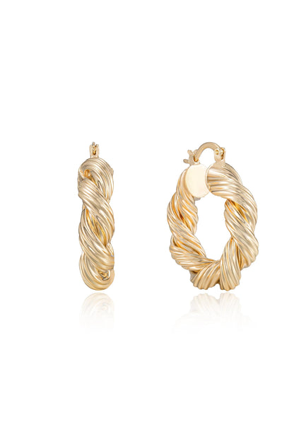 Modern Day Twist Hoops - 18k Gold Plated | Ettika