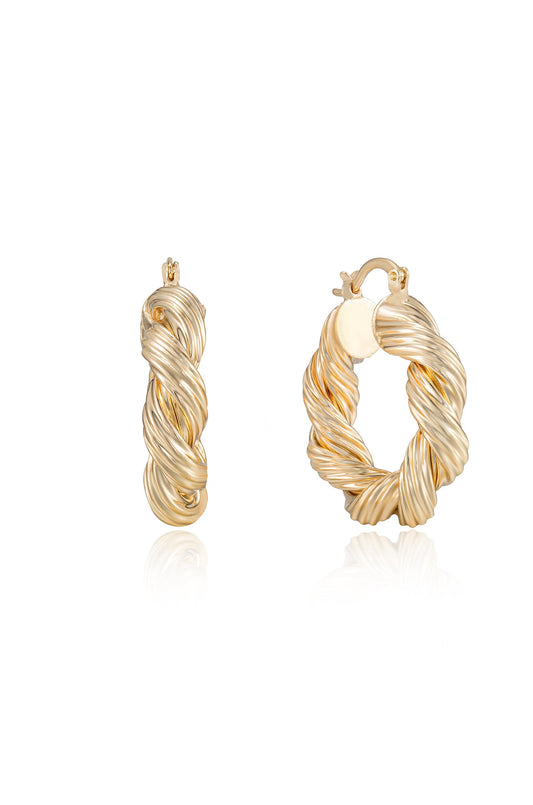 Modern Day Twist Hoops - 18k Gold Plated | Ettika