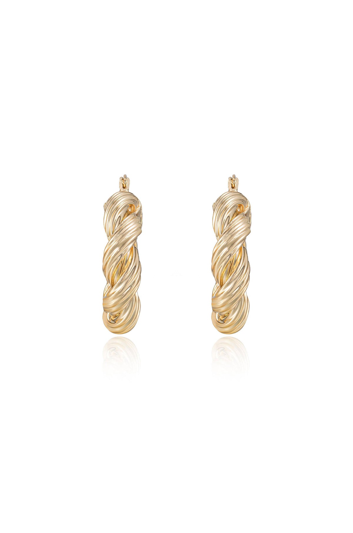 Modern Day Twist Hoops - 18k Gold Plated | Ettika