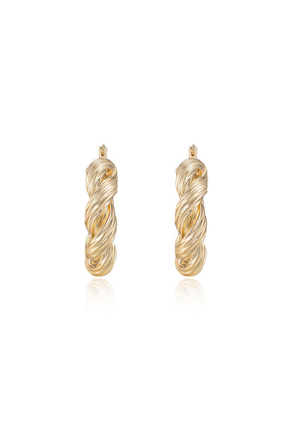 Modern Day Twist Hoops - 18k Gold Plated | Ettika