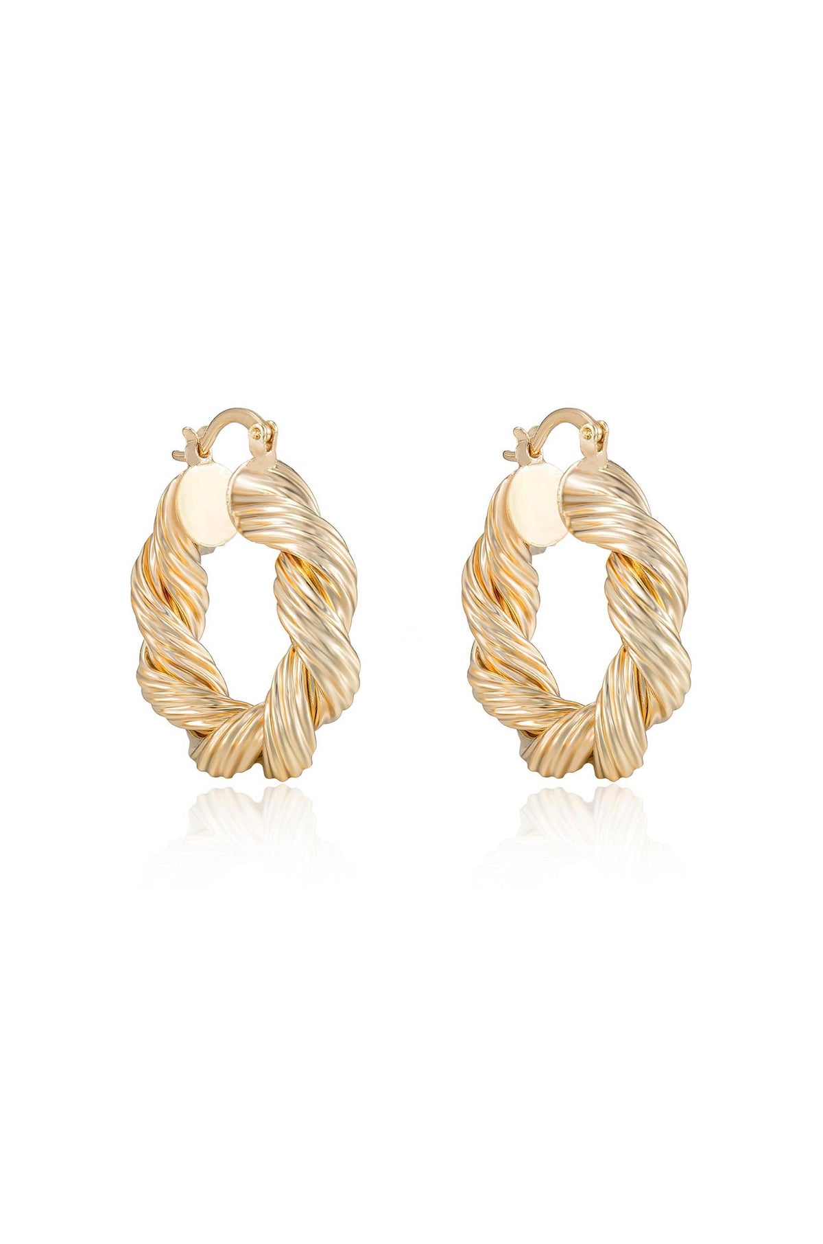 Modern Day Twist Hoops - 18k Gold Plated | Ettika