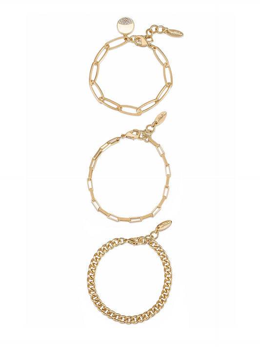 The Power of Three Bracelet Set - 18k Gold Plated | Ettika