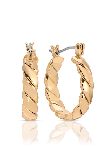 Textured Mini Hoops - 18k Gold Plated | Ettika