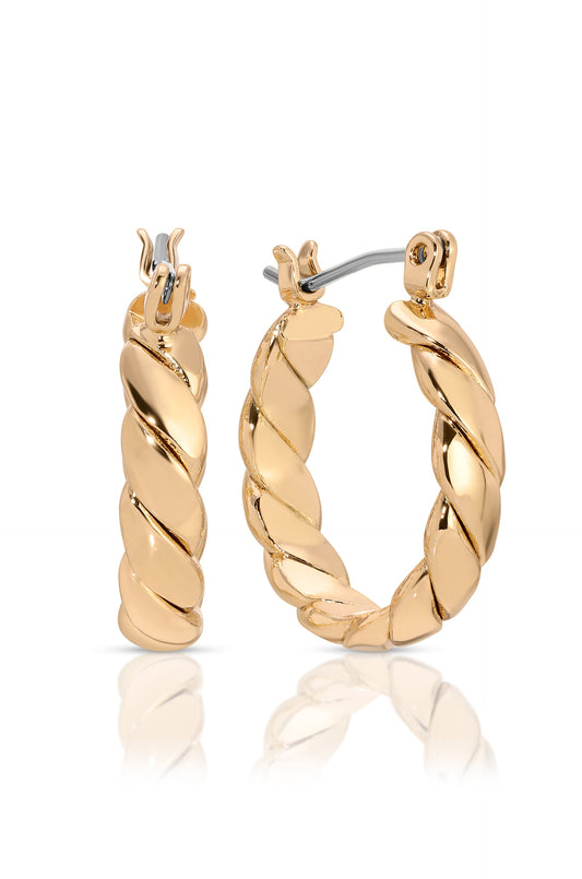 Textured Mini Hoops - 18k Gold Plated | Ettika