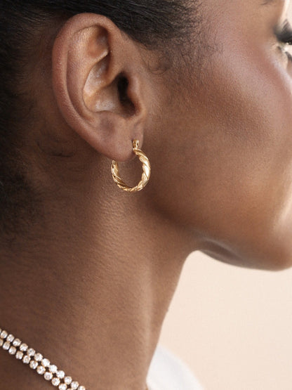 Textured Mini Hoops - 18k Gold Plated | Ettika